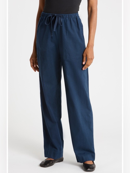 Vince Pants - NWT Vince Tie Front Pull On Pants in Navy Size Small Hemp/Cotton Blend